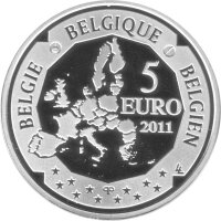Belgien 5 Euro 2011 - Hélène Dutrieu - Erste belgische Pilotin - Silber PP
