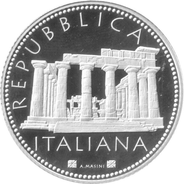 Italien 5 Euro 2013 - Italien der Künste "Tempel der Hera in Selinunte, Sizilien" - Silber PP