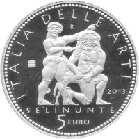 Italien 5 Euro 2013 - Italien der Künste "Tempel der Hera in Selinunte, Sizilien" - Silber PP