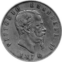 Italien 5 Lire 1876 - König Vittorio Emanuele II. -...