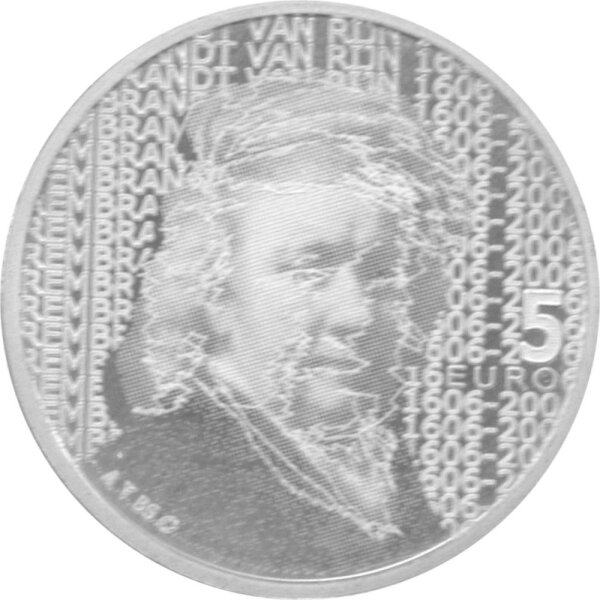 Niederlande 5 Euro 2006 - 500. Geburtstag von Rembrandt - Silber