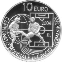 San Marino 10 Euro 2004 - XVIII. Fußball WM 2006 in Deutschland "Zweikampf" - Silber PP