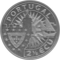 Portugal 2,5 Ecu 1992 - Europa und die Neue Welt "John II." - Kupfer-Nickel