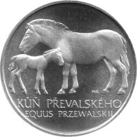 Tschechoslowakei 50 Kronen 1987 - Prewalski-Pferde - Silber