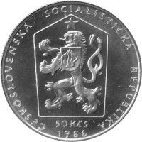 Tschechoslowakei 50 Kronen 1987 - Prewalski-Pferde - Silber
