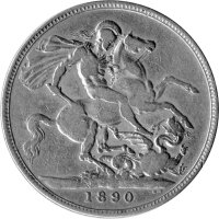 Großbritannien 1 Crown 1890 - Königin Victoria - Silber