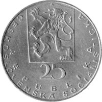Tschechoslowakei 25 Kronen 1969 - 100. Todestag von Jan Evangelista Purkyně - Silber