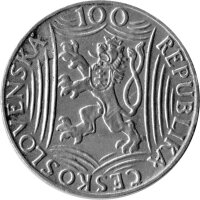 Tschechoslowakei 100 Kronen 1949 - 70. Geburtstag von Josef Stalin - Silber