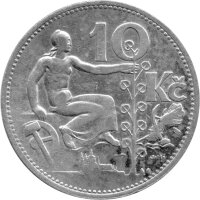 Tschechoslowakei 10 Kronen 1931 - Umlaufmünze - Silber