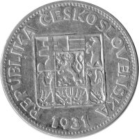 Tschechoslowakei 10 Kronen 1931 - Umlaufmünze - Silber