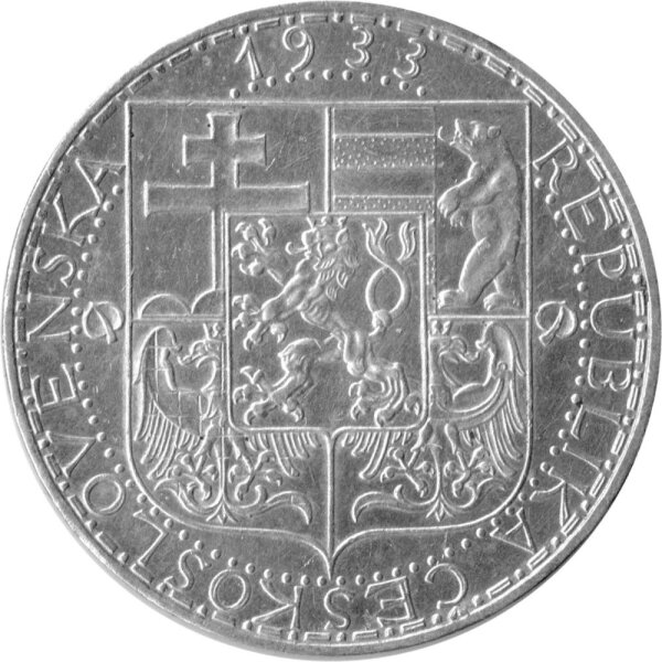Tschechoslowakei 20 Kronen 1933 - Umlaufmünze - Silber