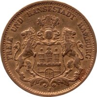 J.211 Hamburg 10 Mark 1890-1913 - Stadtwappen - Gold -s