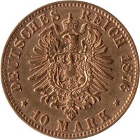 J.292 Württemberg 10 Mark 1874-1888 - König Karl - Gold -ss