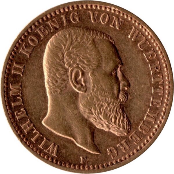J.295 Württemberg 10 Mark 1893-1913 - König Wilhelm II - Gold -ss
