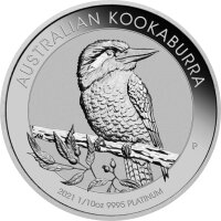 Australien Kookaburra 2021 1/10 oz Platin diff.