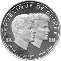 Guinea (Republik) Set 500, 250, 200 und 100 Francs Guineens 1969 - 10 Jahre Republik Guinea - Silber