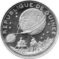 Guinea (Republik) Set 500, 250, 200 und 100 Francs Guineens 1969 - 10 Jahre Republik Guinea - Silber