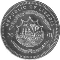 Liberia 5 Dollars 2001 - USS Nimitz (CVN-68) - Kupfer-Nickel