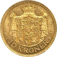Dänemark 10 Kronen Frederik VIII Gold ss