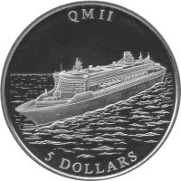 Liberia 5 Dollars 2006 - RMS Queen Mary 2 - Kupfer-Nickel