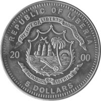 Liberia 5 Dollars 2000 - Deutsche Mark - Kupfer-Nickel