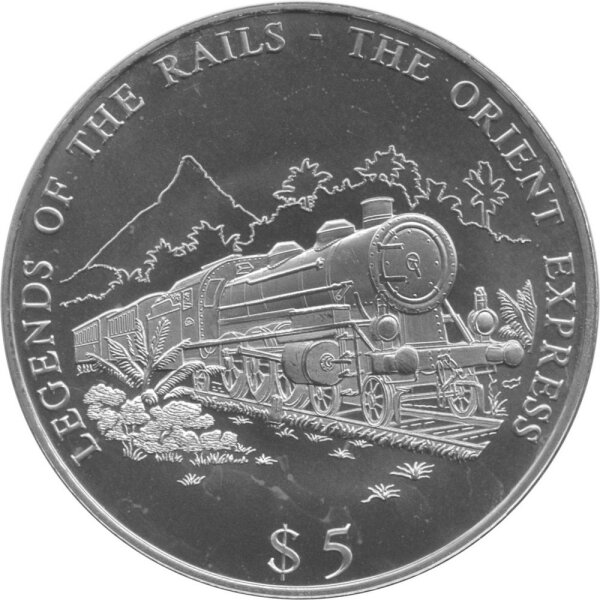 Liberia 5 Dollars 2000 - Legendäre Züge "Orient Express" - Kupfer-Nickel