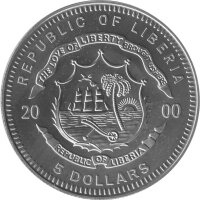 Liberia 5 Dollars 2000 - Legendäre Züge "Orient Express" - Kupfer-Nickel