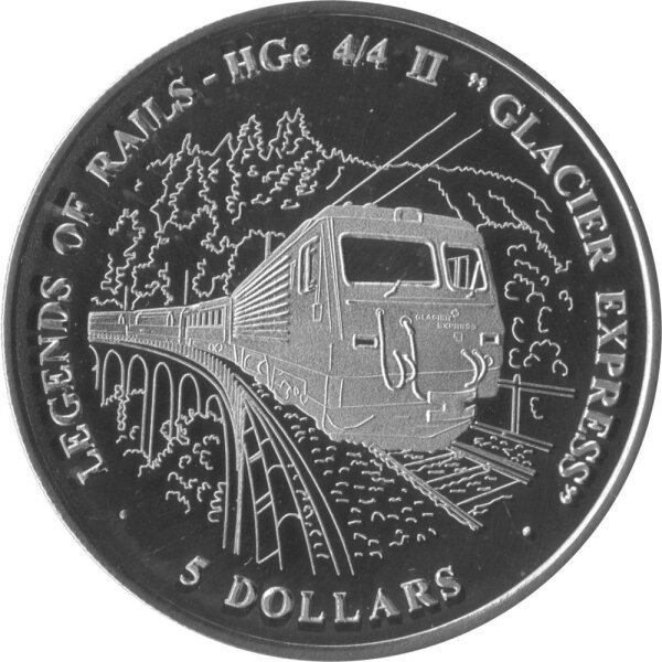 Liberia 5 Dollars 2005 - Legendäre Züge "Glacier Express" - Kupfer-Nickel