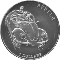 Liberia 5 Dollars 2000 - Volkswagen Beetle - Kupfer-Nickel