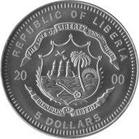 Liberia 5 Dollars 2000 - Volkswagen Beetle - Kupfer-Nickel