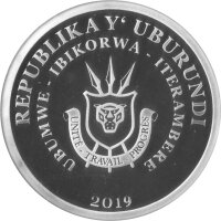 Burundi 25 Francs 2019 - Die großen Fünf "Nashorn" - Silber PP koloriert