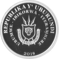 Burundi 25 Francs 2019 - Die großen Fünf "Leopard" - Silber PP koloriert