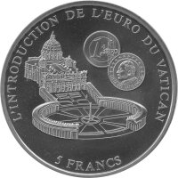 Kongo 5 Francs 2002 - Euroeinführung im Vatikan -...