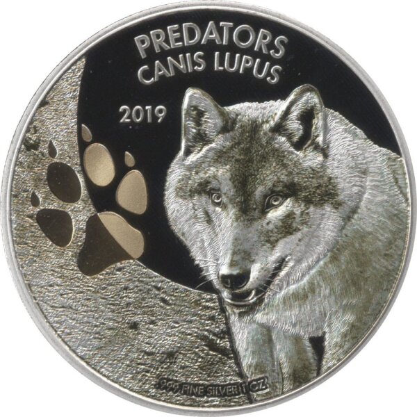 Kongo 20 Francs 2019 - Raubtiere "Wolf" - Silber