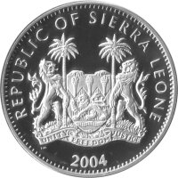 Sierra Leone 10 Dollars 2004 - XVIII. Fußball WM 2006 in Deutschland - Silber PP