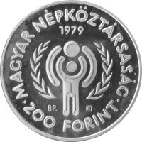 Ungarn 200 Forint 1979 - Internationales Jahr des Kindes - Silber PP