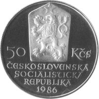 Tschechoslowakei 50 Kronen 1986 - Bratislava - Silber PP