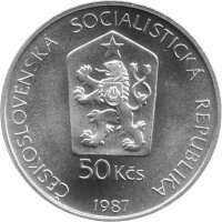 Tschechoslowakei 50 Kronen 1986 - Prager Burg - Silber PP
