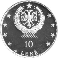 Albanien 10 Leke 1968-1970 - 500. Todestag von Skanderbeg - Silber PP