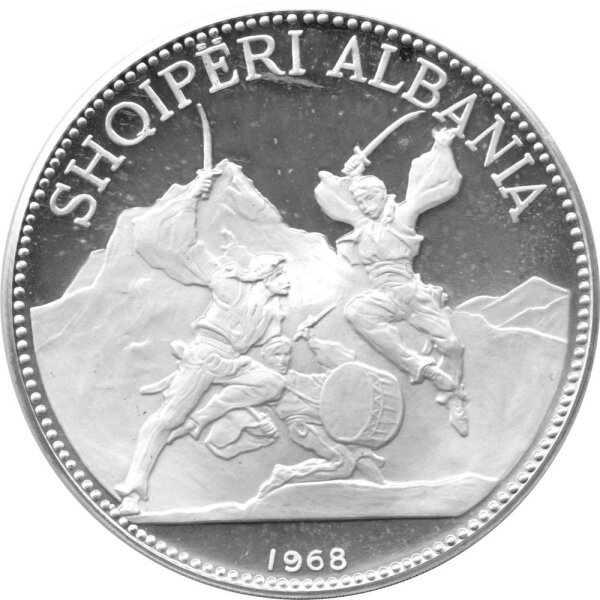 Albanien 25 Leke 1968 - 500. Todestag von Skanderbeg - Silber