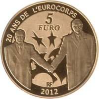 Frankreich 5 Euro 2012 - 20 Jahre Eurokorps - Gold PP