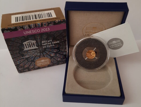 Frankreich 5 Euro 2013 - 850 Jahre Notre Dame - Gold PP