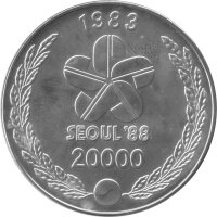 Südkorea 20.000 Won 1983 - XXIV. Olympische Sommerspiele 1988 in Seoul "Ringen" - Silber