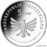 Deutschland 5 Euro Wunderwelt Insekten 7. Ausgabe 2024 Hainschwebfliege F