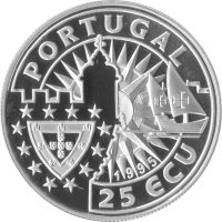 Portugal 25 Ecu 1995 - Europa und die Neue Welt "Vasco da Gama" - Silber PP
