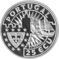 Portugal 25 Ecu 1995 - Europa und die Neue Welt "Manuel I." - Silber PP