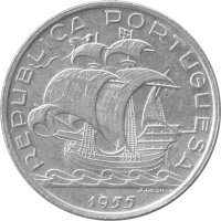 Portugal 10 Escudos 1955 - Umlaufmünze - Silber
