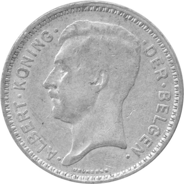 Belgien 20 Francs 1934 - König Albert I. - Umlaufmünze - Silber