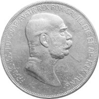 Österreich 5 Kronen 1909 Franz Joseph I lange...