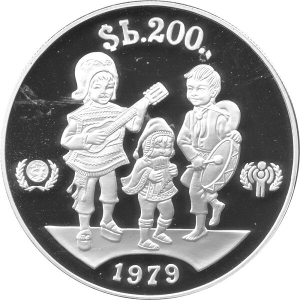 Bolivien 10 Pesos 1979 - Internationales Jahr des Kindes - Silber PP
